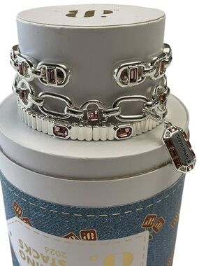 Bomb Party Spring Stacks “Say It Louder”  3-Silver/Stones NIB